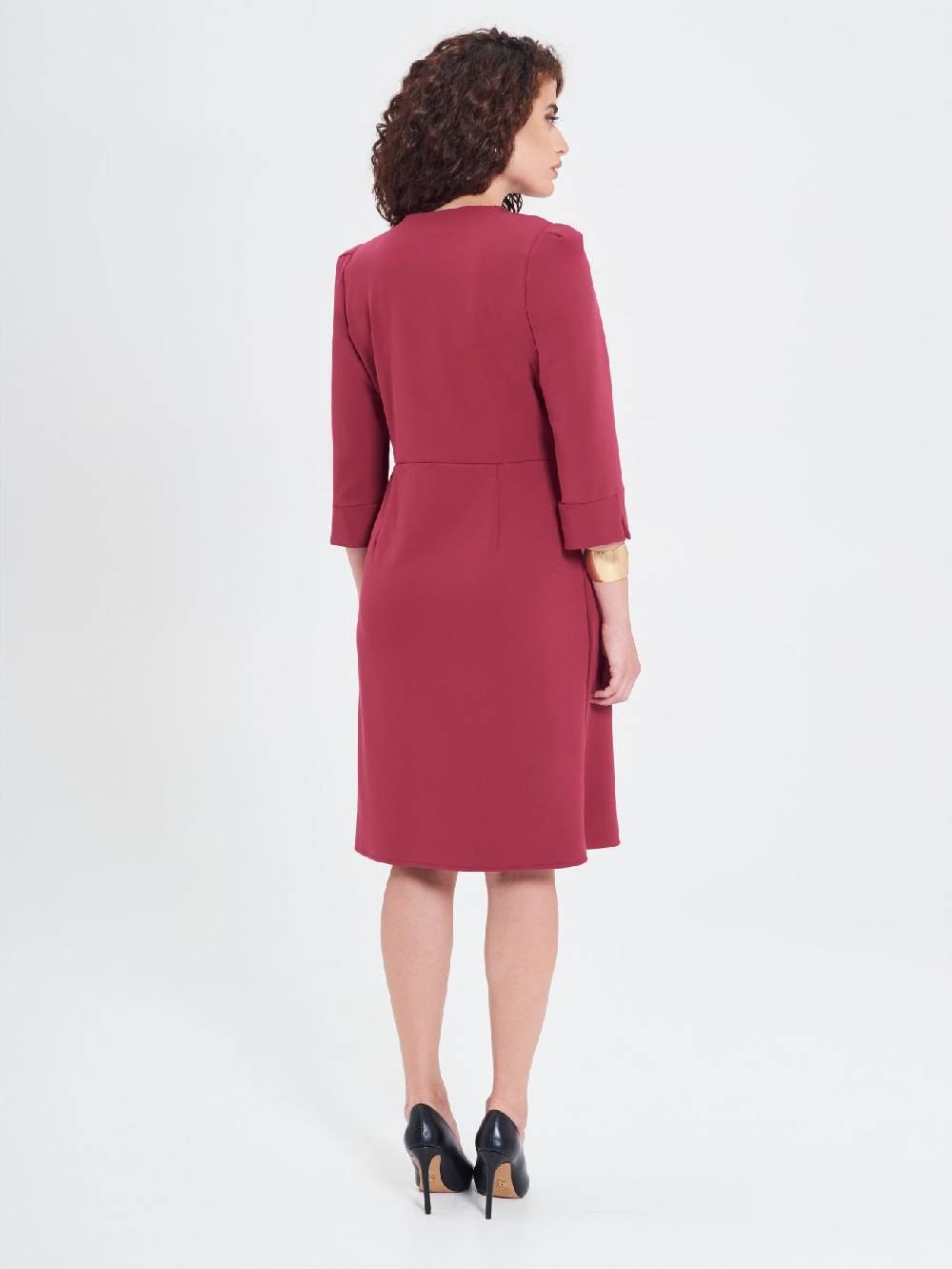 Rinascimento Abito Wrap Curvy Bordeaux Nuovo