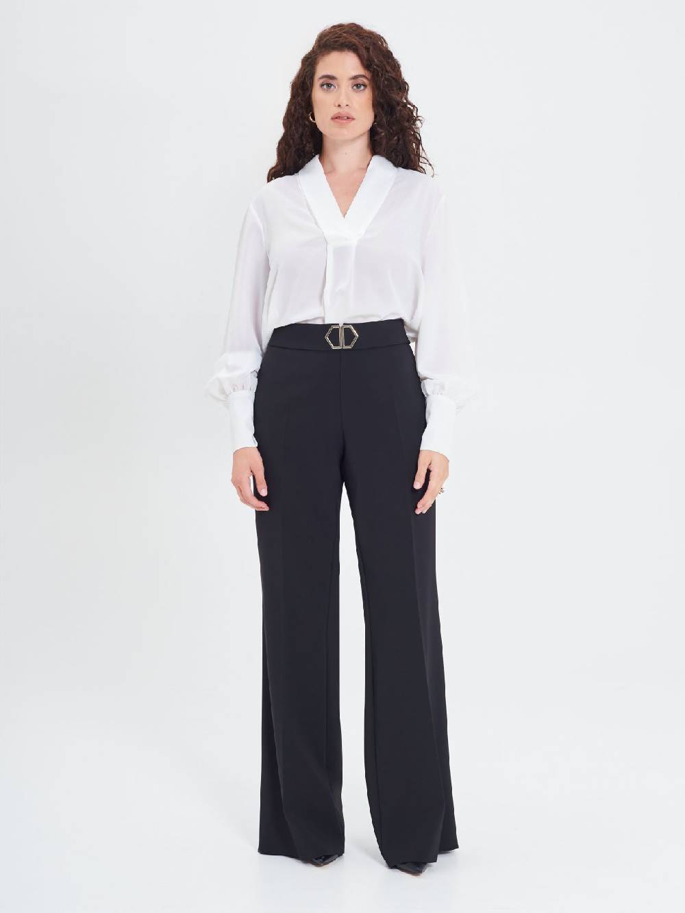 Rinascimento Pantaloni Curvy Fibbia Geometrica Pezzi Unici