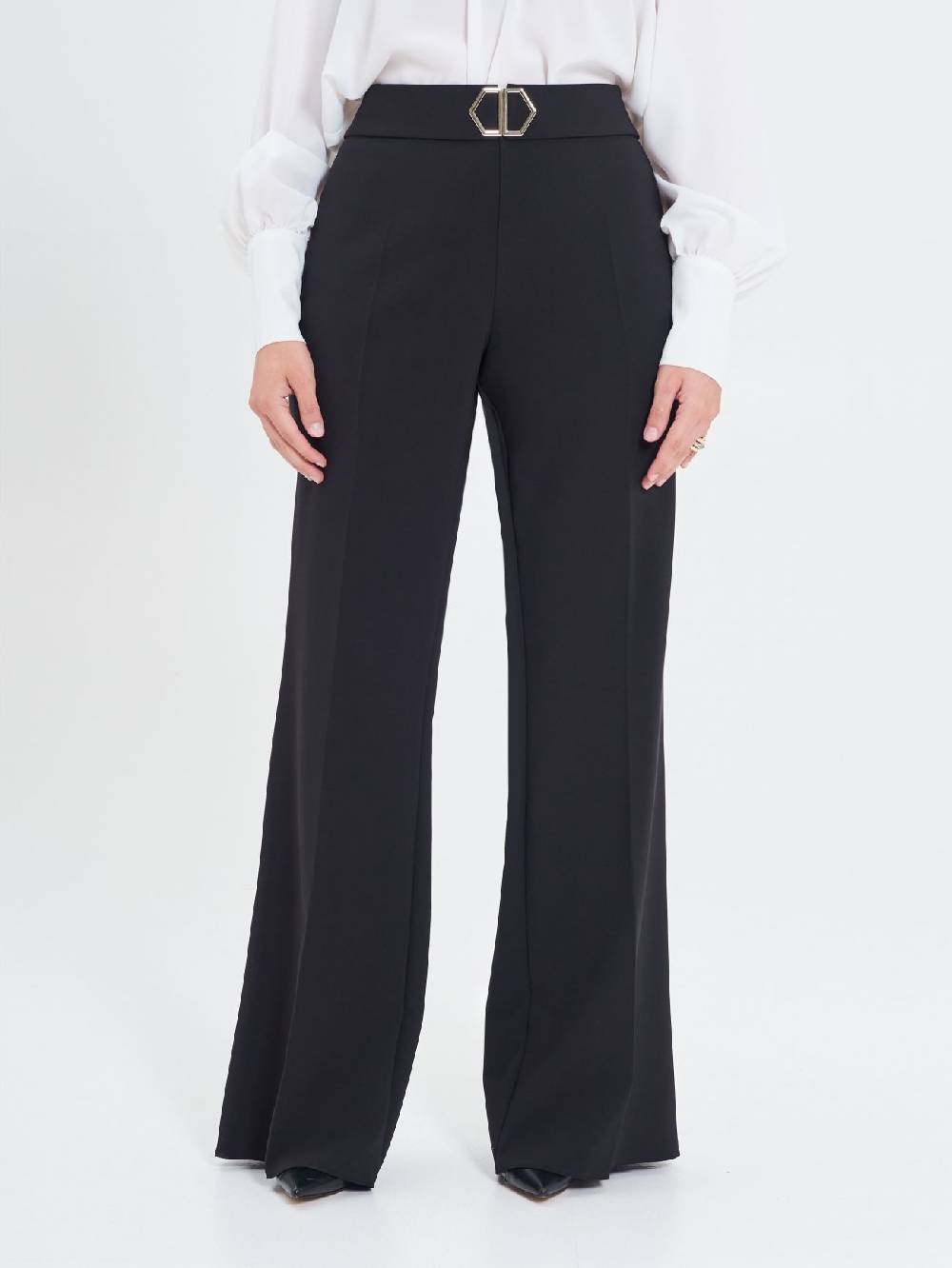 Rinascimento Pantaloni Curvy Fibbia Geometrica Pezzi Unici