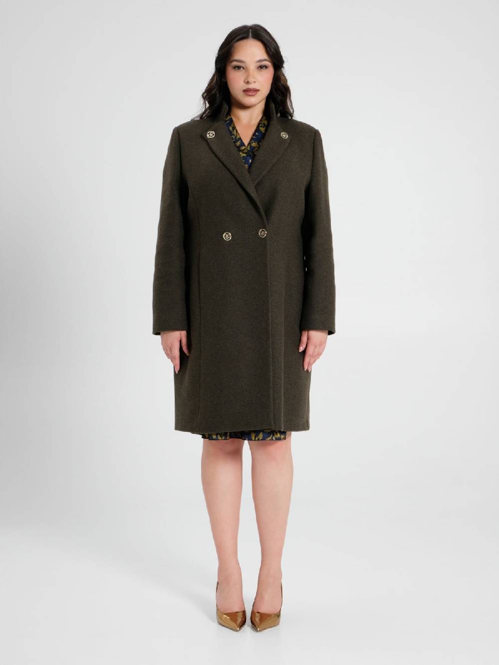 Rinascimento Cappotto Curvy Verde Muschio Qualità Garantita