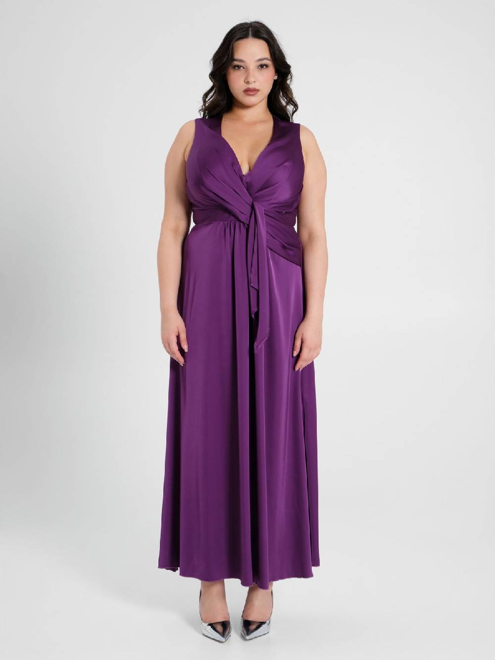 Rinascimento Abito Lungo Curvy Viola Melanzana Shopping Online