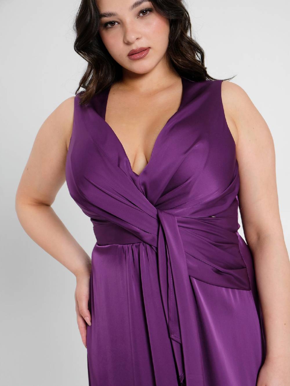 Rinascimento Abito Lungo Curvy Viola Melanzana Shopping Online