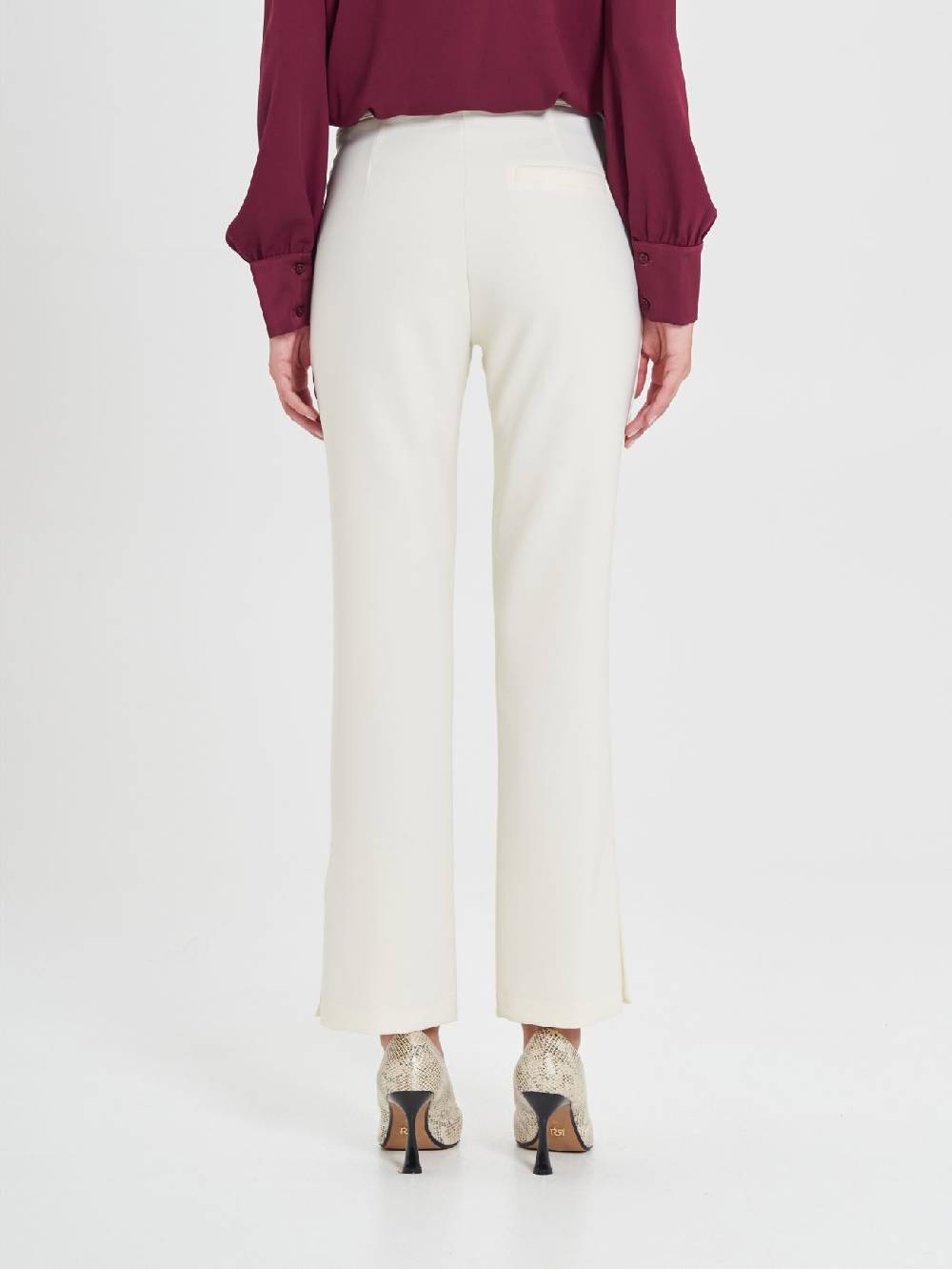 Rinascimento Pantaloni Bianchi in Cadi Operato Donna Convenienza