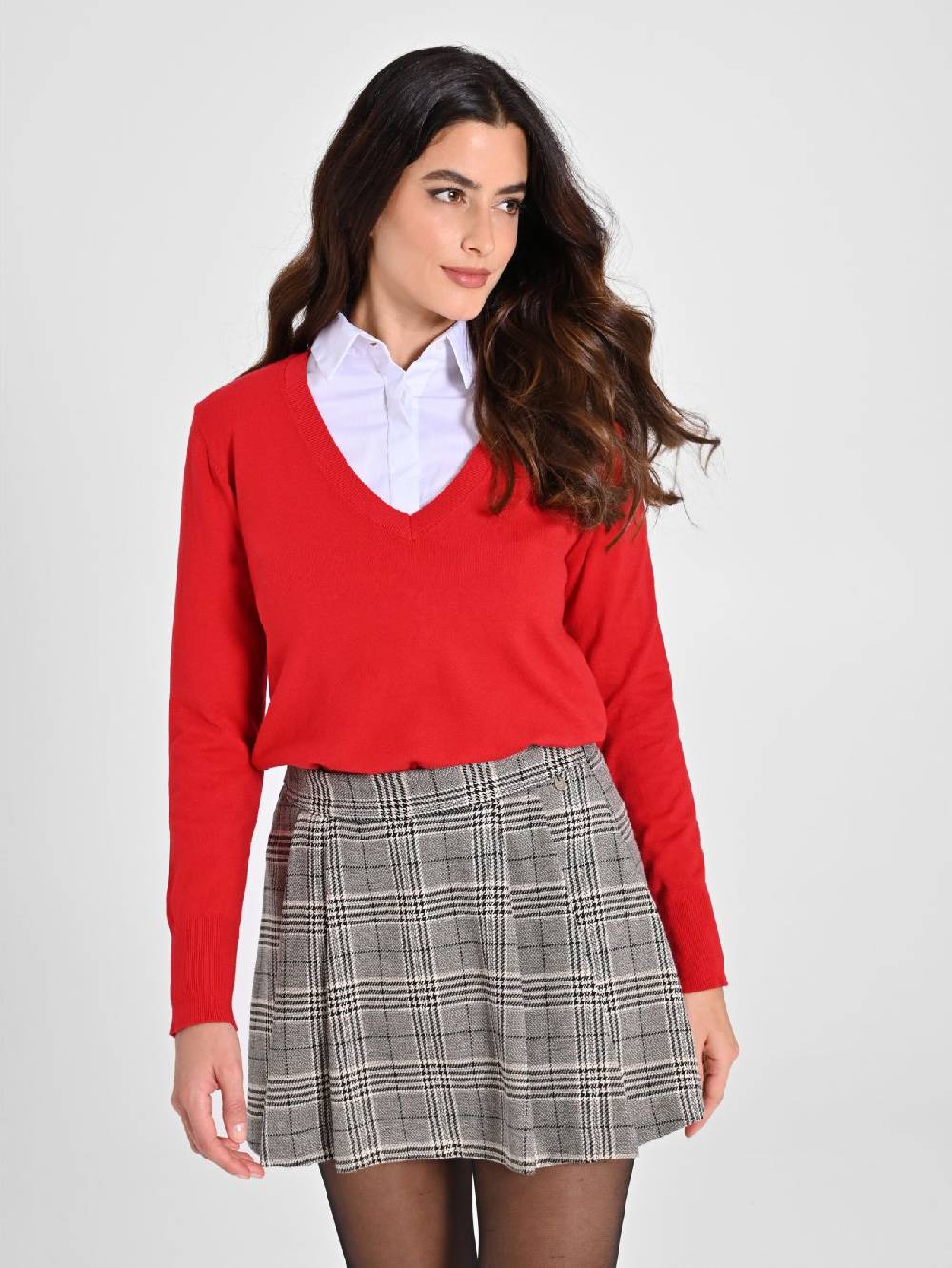 Rinascimento Maglia con Scollo a "V" Rossa Ecotec® Saldi Di Fabbrica