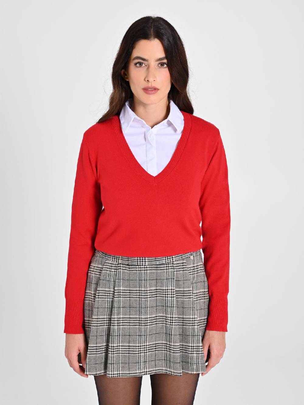 Rinascimento Maglia con Scollo a "V" Rossa Ecotec® Saldi Di Fabbrica