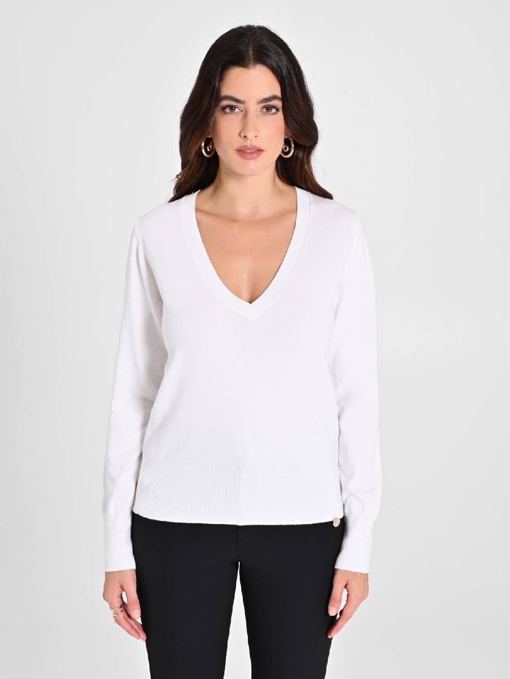 Rinascimento Maglia con Scollo a "V" Bianca Ecotec® I Più Venduti