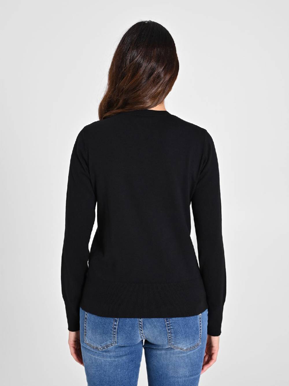 Rinascimento Maglia con Scollo a "V" Nera Ecotec® Vendite Flash