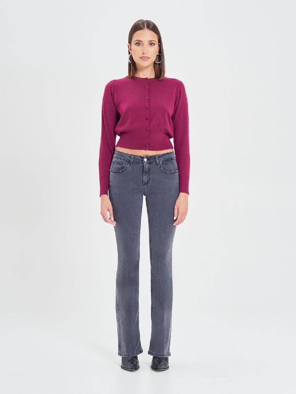 Rinascimento Cardigan Bordeaux in Maglia Eco Vero® Negozio