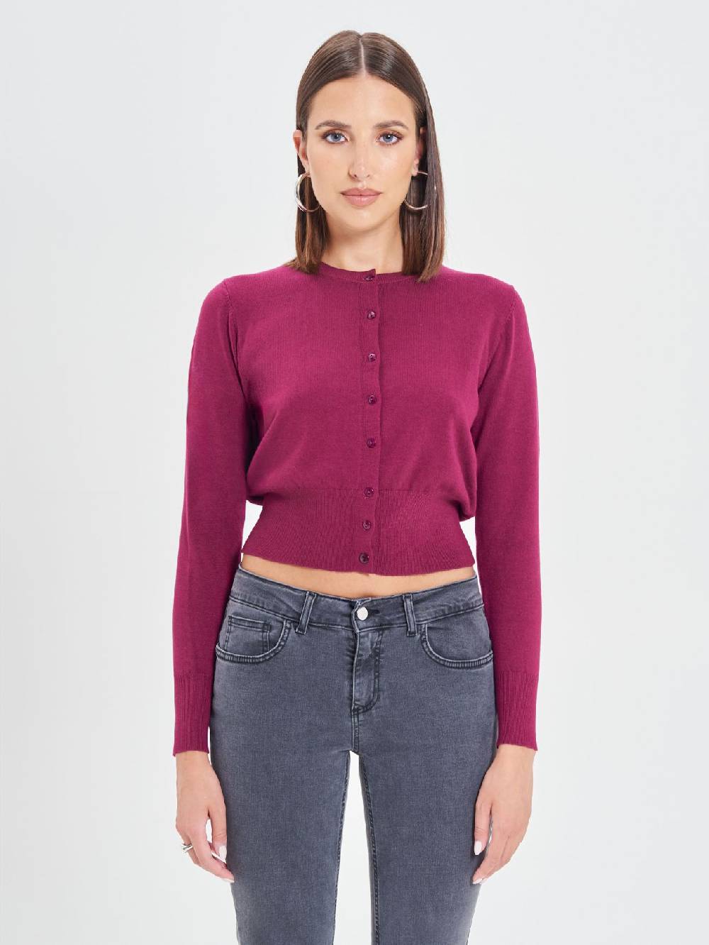 Rinascimento Cardigan Bordeaux in Maglia Eco Vero® Negozio