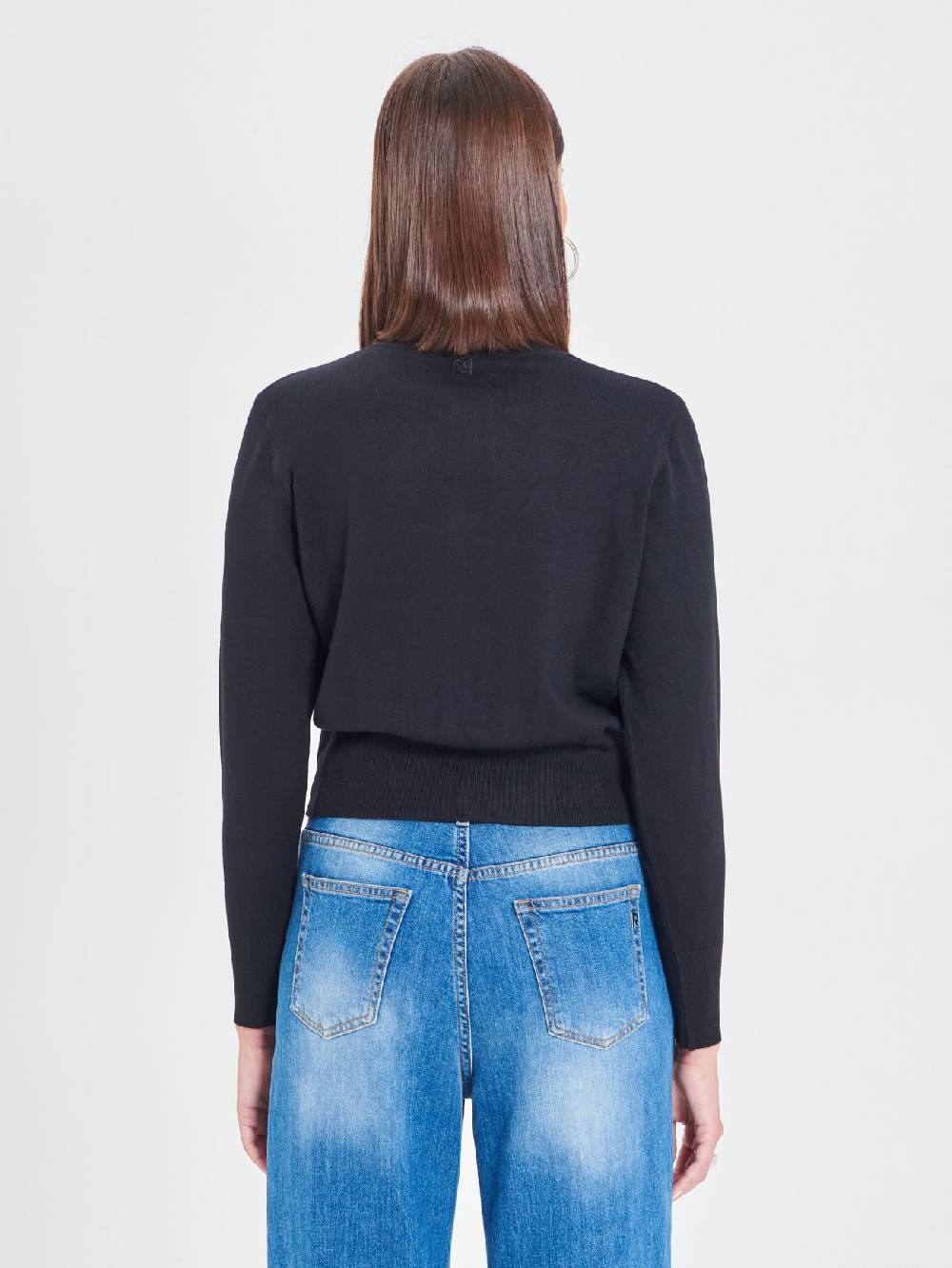 Rinascimento Cardigan Nero in Maglia Eco Vero® In Saldo