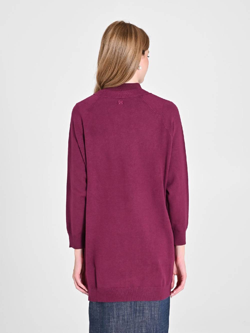 Rinascimento Cardigan Bordeaux in Maglia Nuova