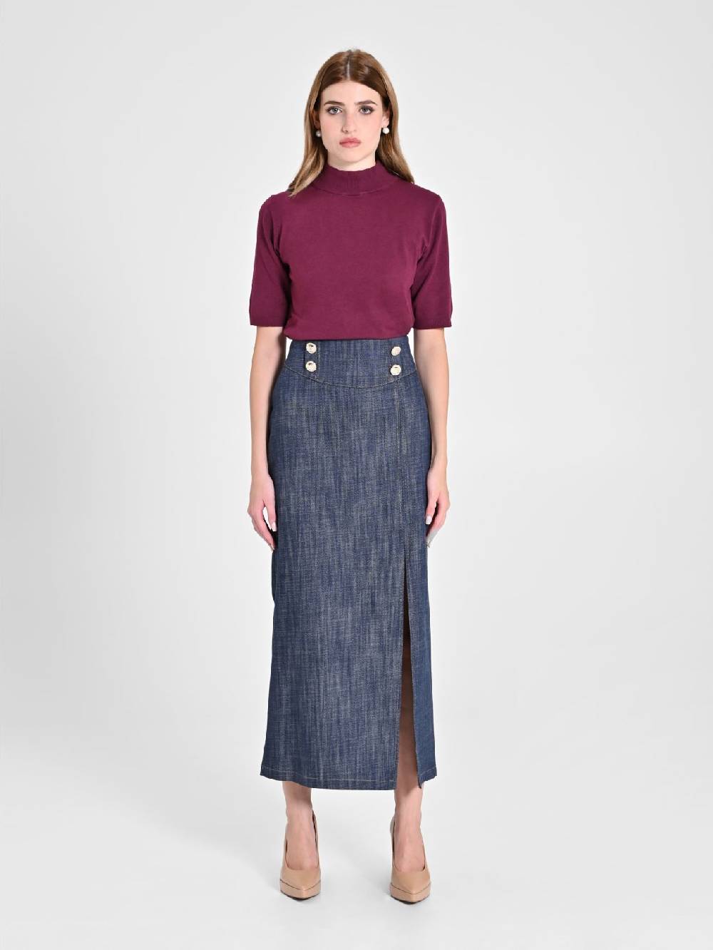 Rinascimento Lupetto Mezza Manica Bordeaux Moda