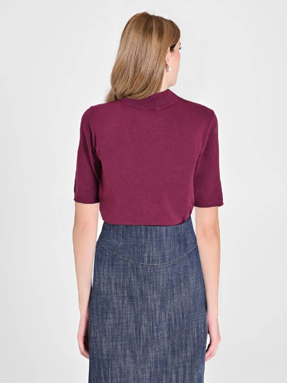 Rinascimento Lupetto Mezza Manica Bordeaux Moda