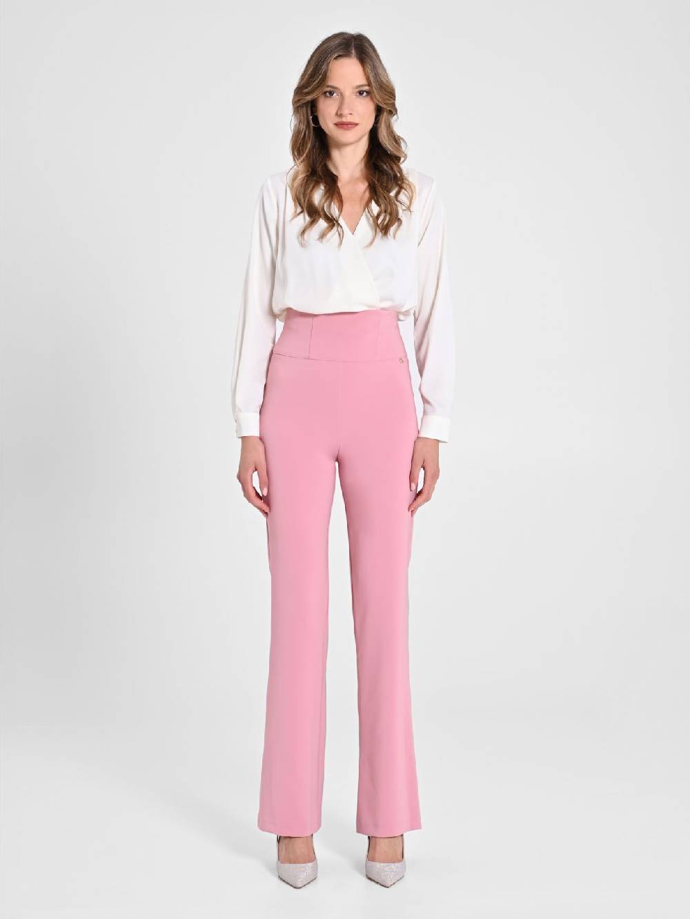 Rinascimento Pantaloni Flared Rosa Antico Presa
