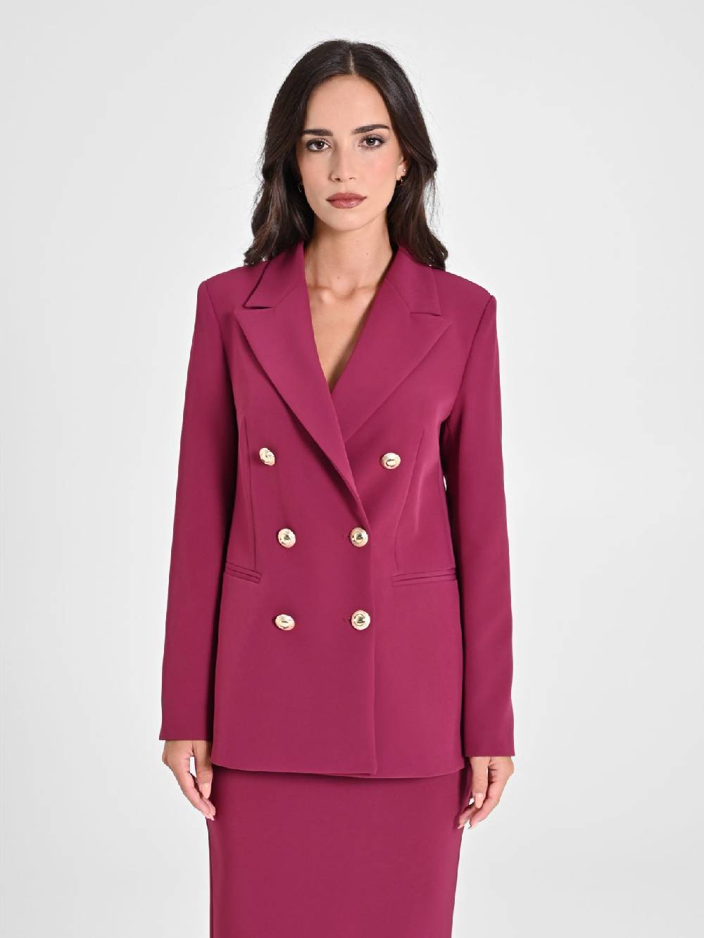 Rinascimento Giacca Doppiopetto Bordeaux Donna Offerta