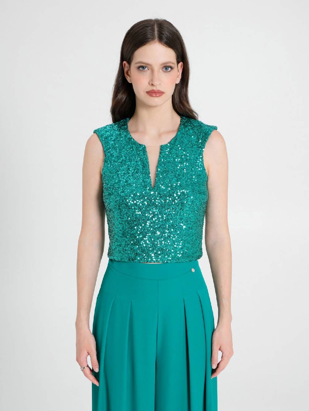 Rinascimento Top Paillettes Vendita Calda