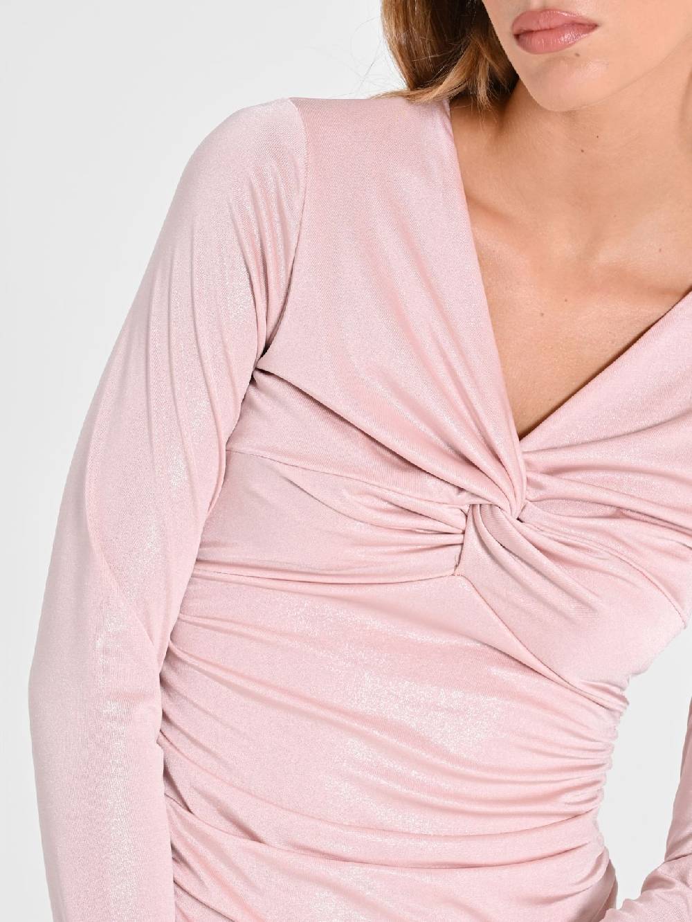 Rinascimento Abito Nodo Rosa Donna Moda