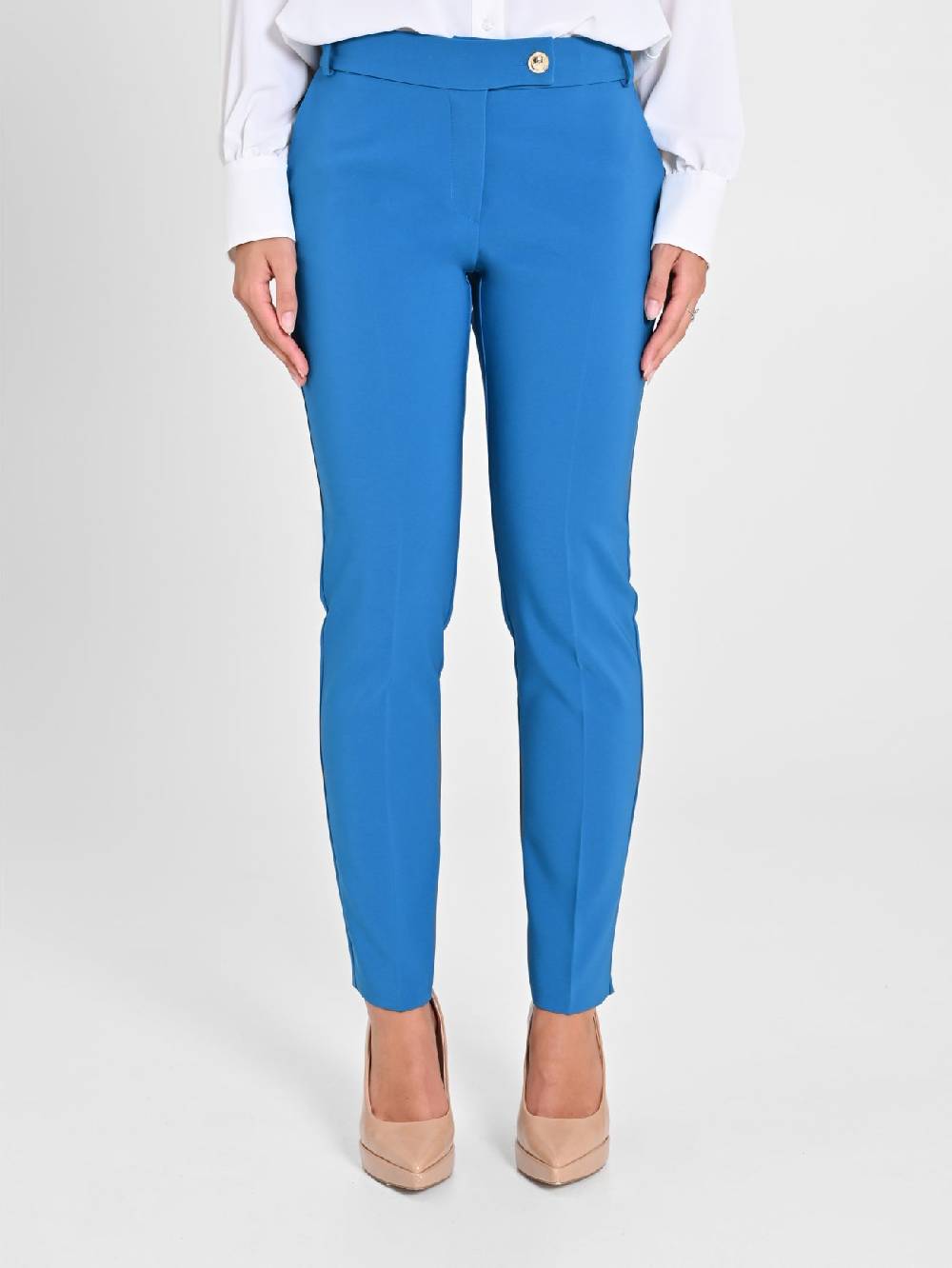 Rinascimento Pantaloni Straight in Tessuto Tecnico Blu Oceano 2025