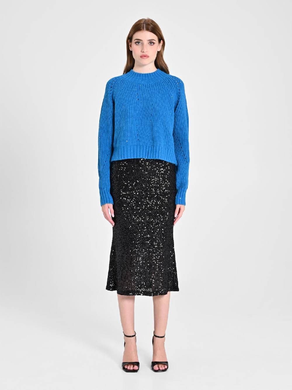 Rinascimento Maglia Paillettes Blu Oceano Offerte