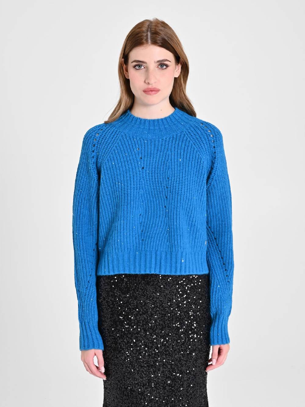 Rinascimento Maglia Paillettes Blu Oceano Offerte