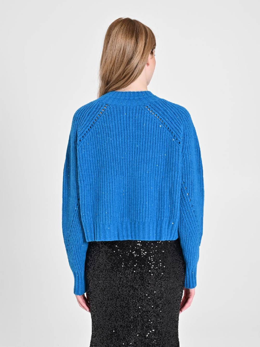 Rinascimento Maglia Paillettes Blu Oceano Offerte