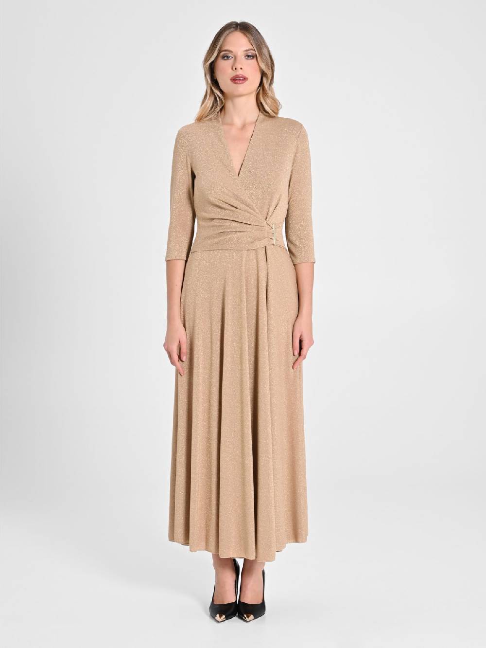 Rinascimento Abito Lungo Lurex Gold Black Friday