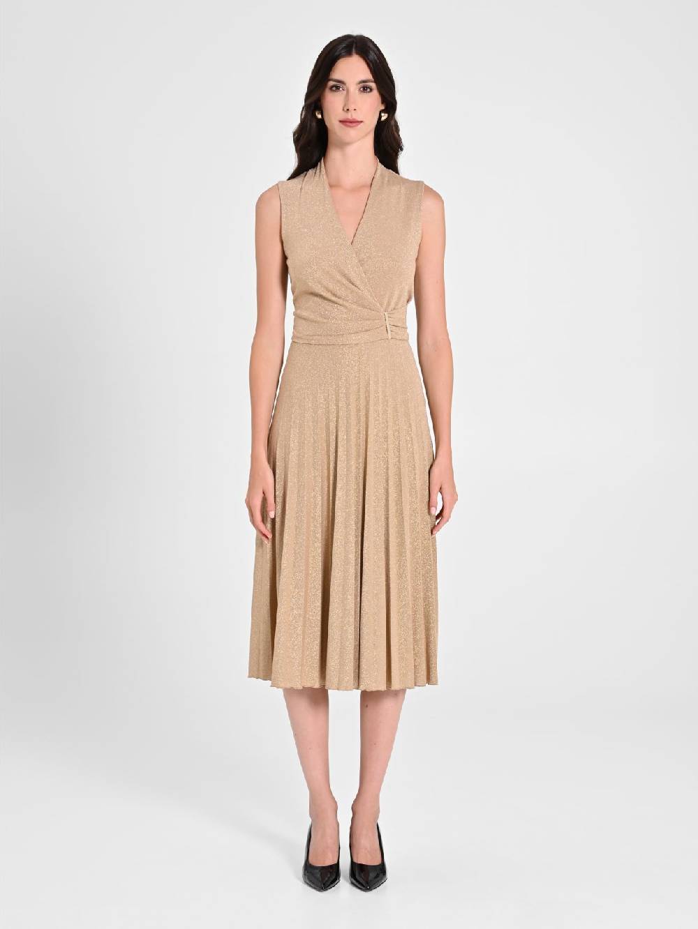 Rinascimento Abito in Lurex Oro Vendita Calda