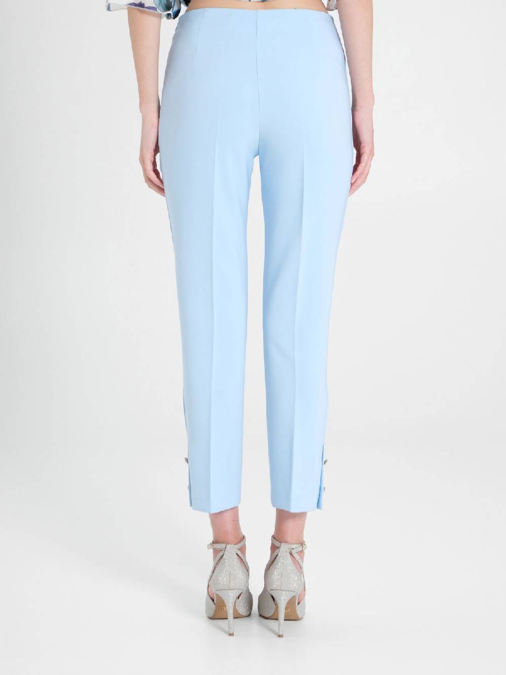 Rinascimento Pantaloni Slim in Tessuto Tecnico Azzurri Spedizione Gratuita