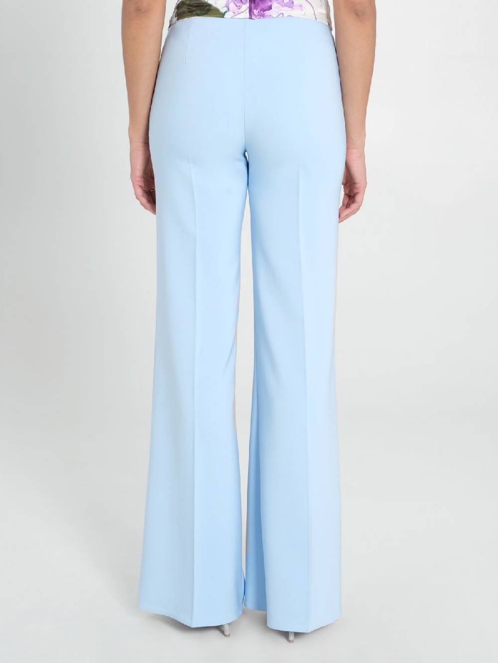 Rinascimento Pantaloni Palazzo in Tessuto Tecnico Azzurro Donna Soddisfazione Garantita