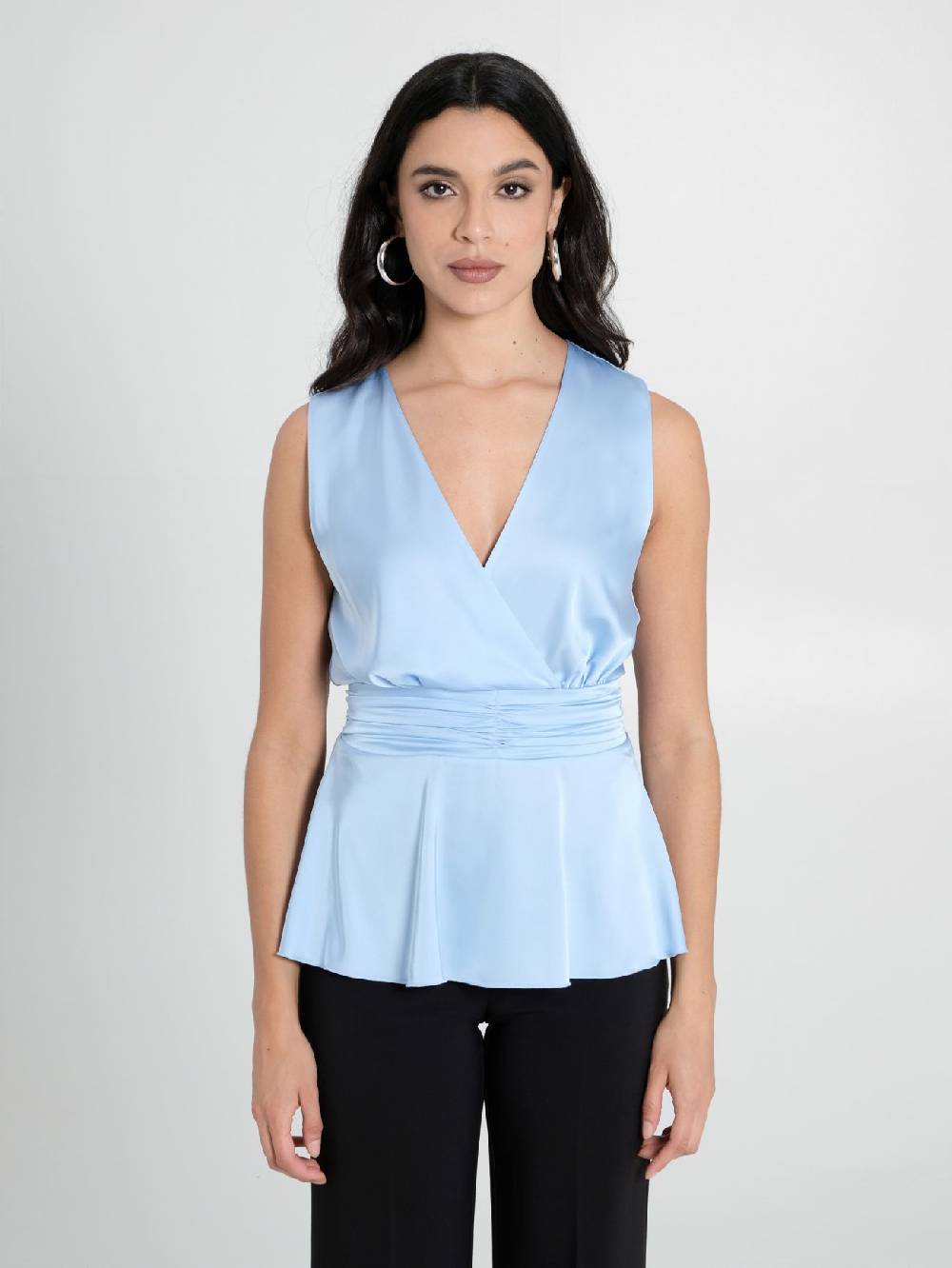 Rinascimento Top in Raso Azzurro Convenienza