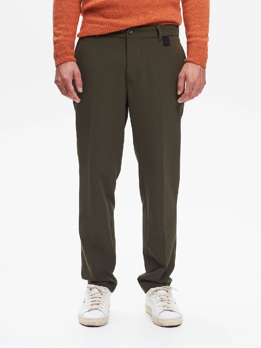 Rinascimento Pantaloni Regular-Fit Uomo Fluido Verde QB24 Vendita Calda