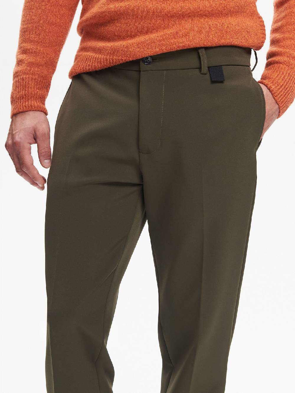 Rinascimento Pantaloni Regular-Fit Uomo Fluido Verde QB24 Vendita Calda