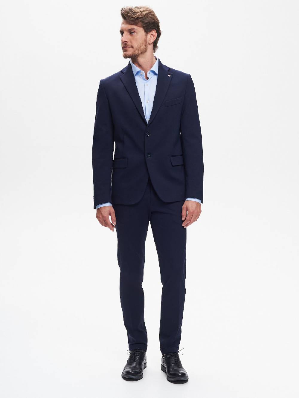 Rinascimento Giacca Due Bottoni Uomo Punto Milano Blu QB24 Negozio