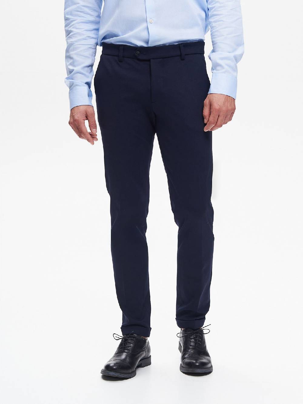 Rinascimento Pantaloni da abito Uomo Punto Milano Blu QB24 In Saldo