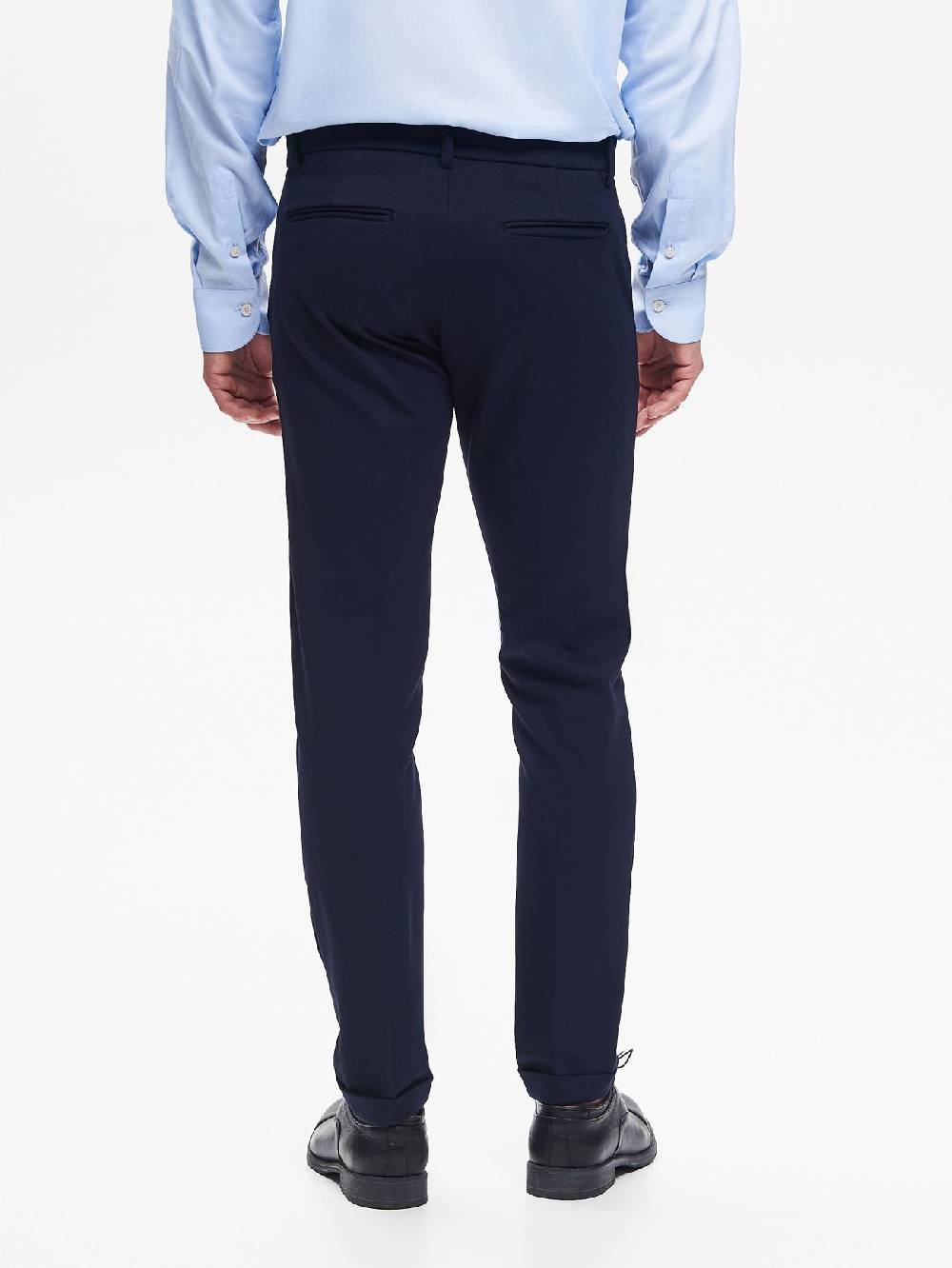 Rinascimento Pantaloni da abito Uomo Punto Milano Blu QB24 In Saldo
