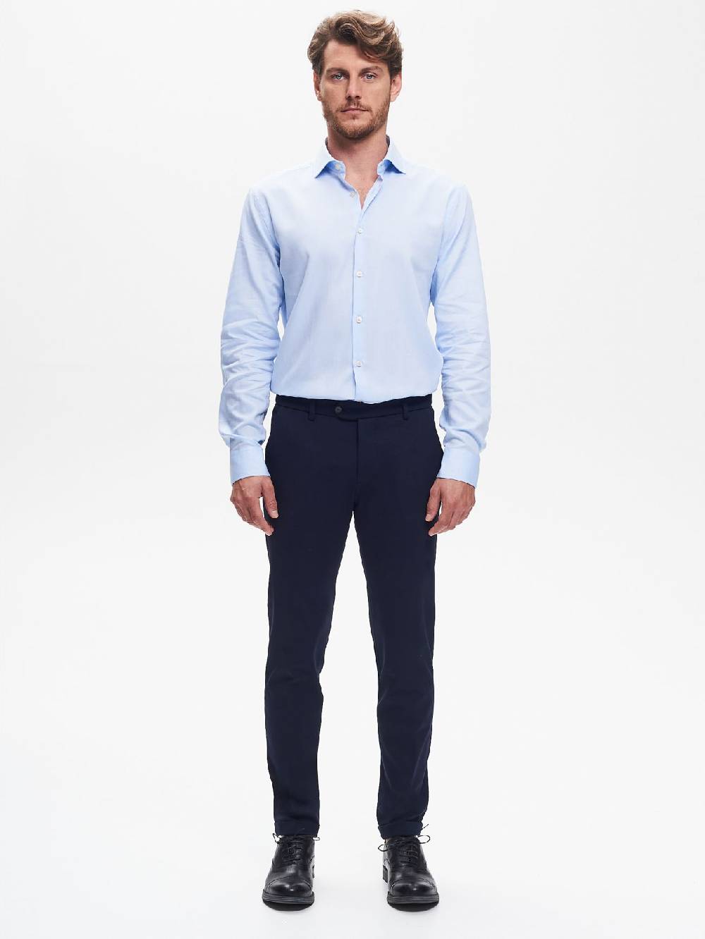 Rinascimento Camicia Classica Uomo Collo alla Francese QB24 Nuova