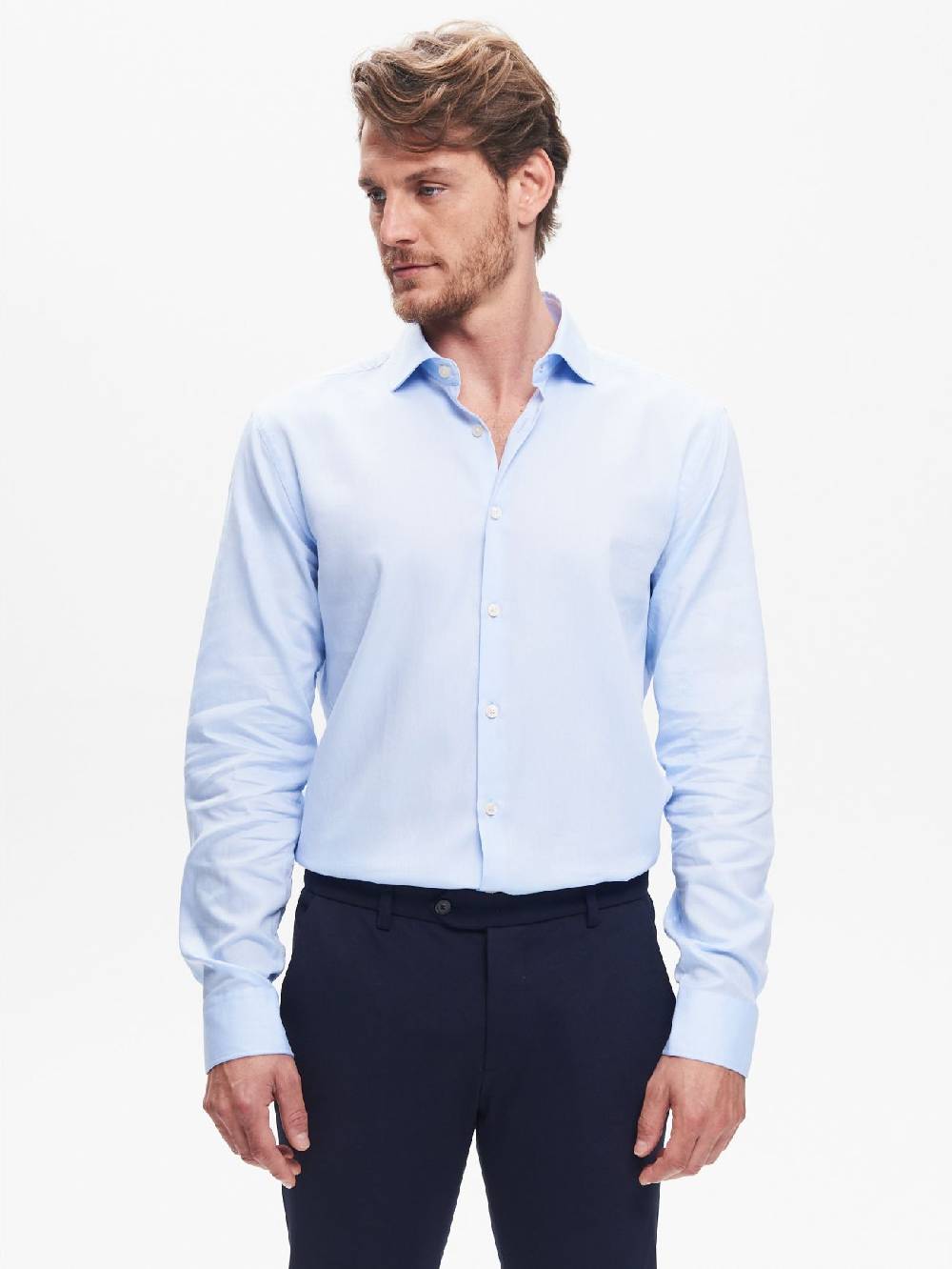 Rinascimento Camicia Classica Uomo Collo alla Francese QB24 Nuova