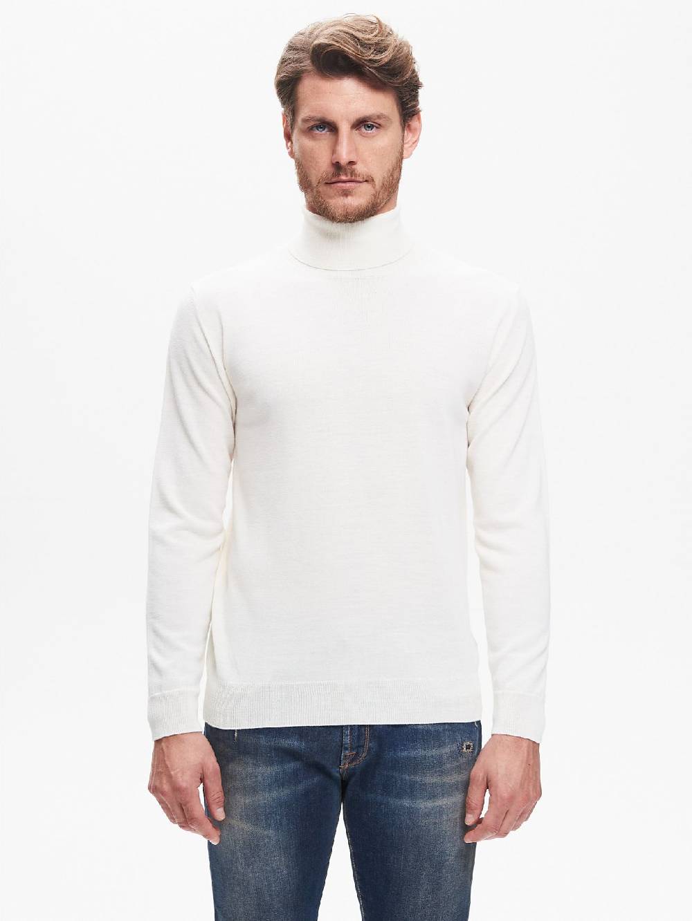 Rinascimento Maglia Dolcevita Uomo Basic Avorio QB24 Italy