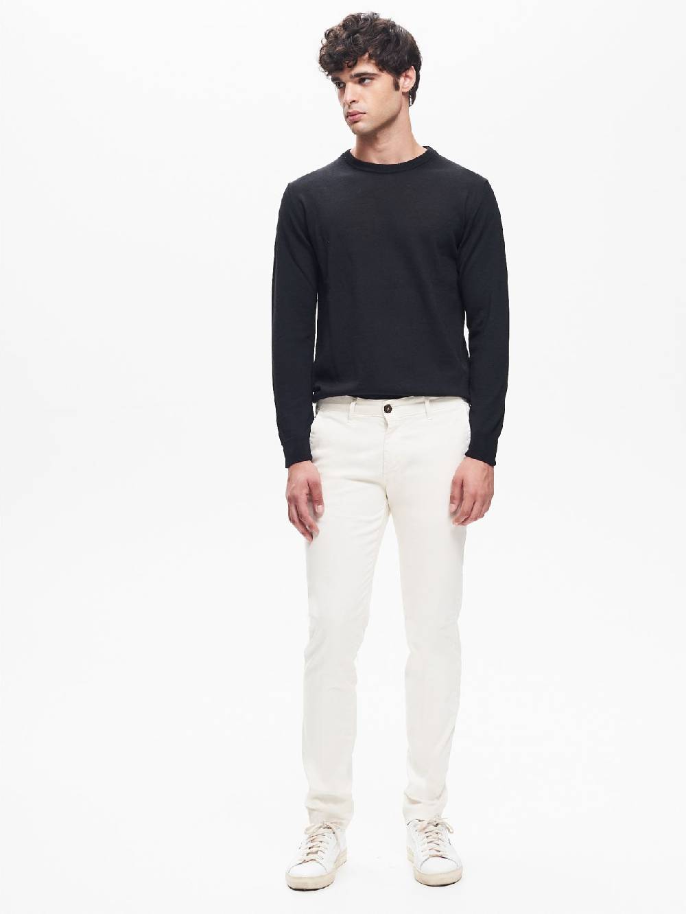 Rinascimento Pantaloni Uomo Chinos Basic Avorio QB24 Soddisfazione Garantita