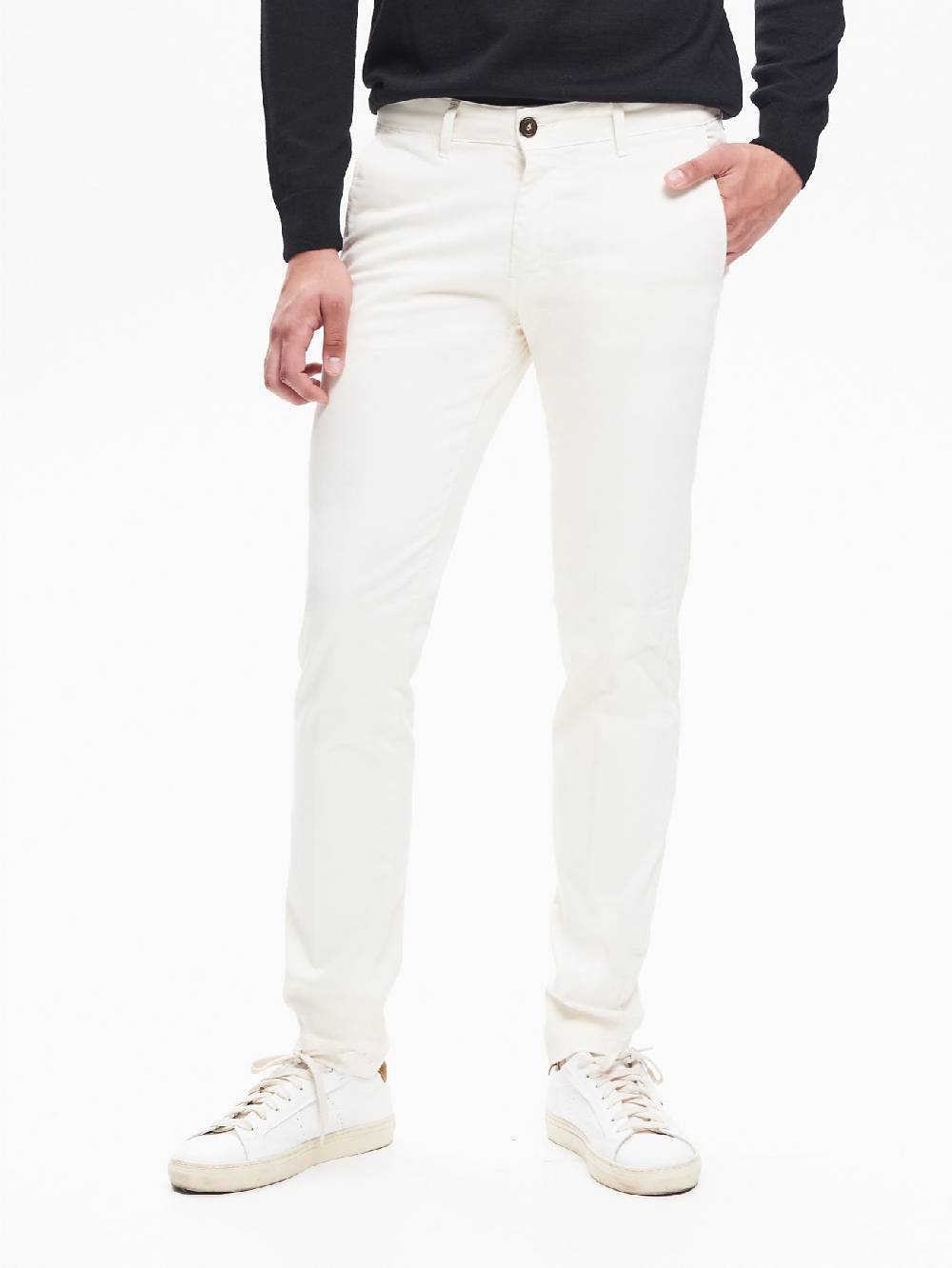 Rinascimento Pantaloni Uomo Chinos Basic Avorio QB24 Soddisfazione Garantita