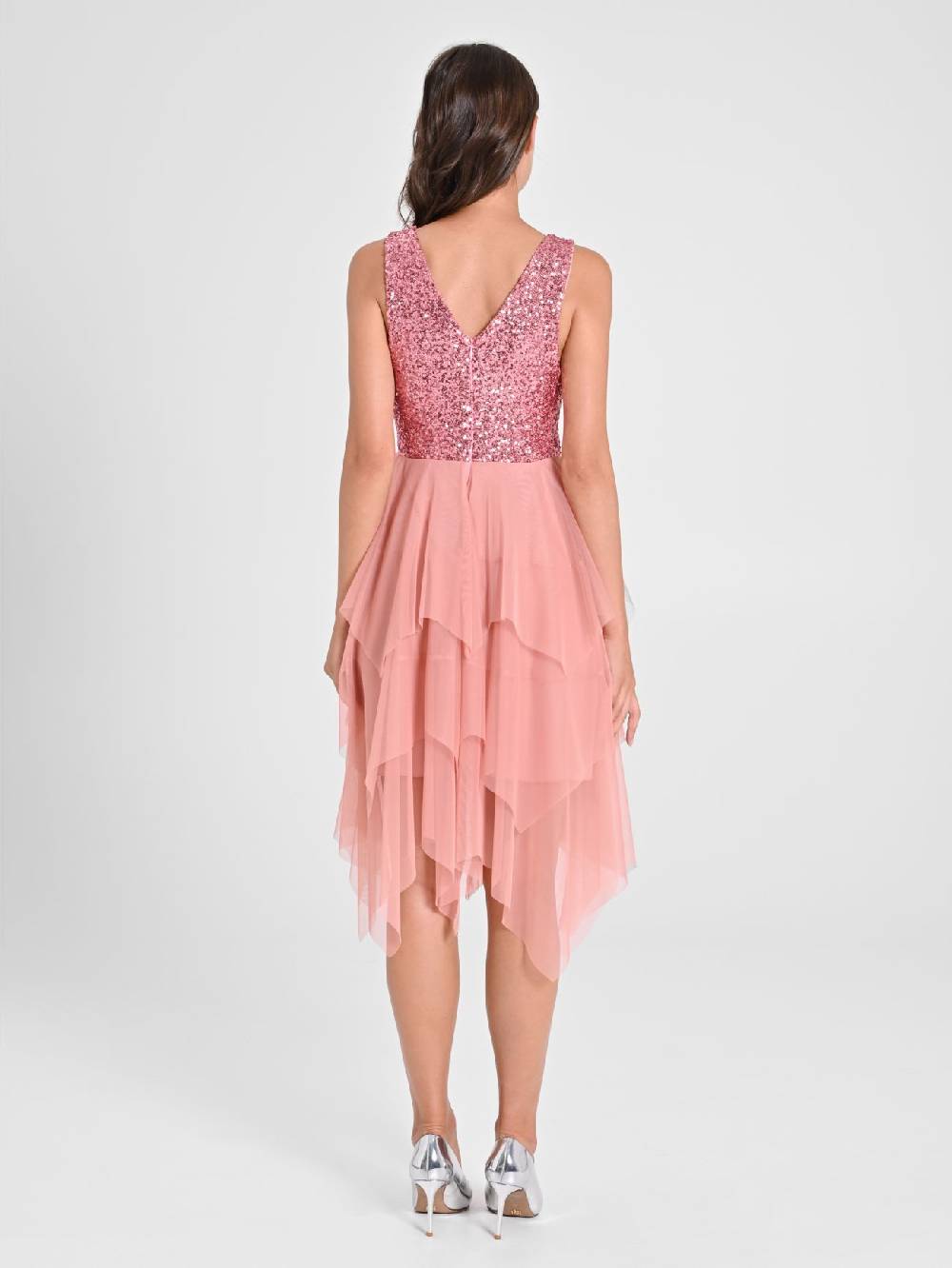 Rinascimento Abito in Tulle e Paillettes Rosa Shopping Online