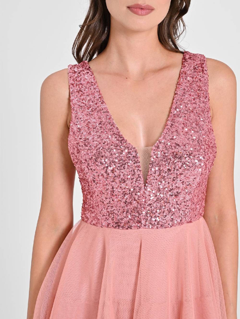 Rinascimento Abito in Tulle e Paillettes Rosa Shopping Online