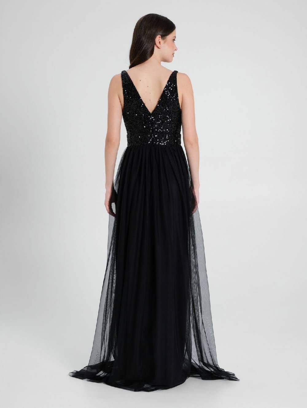 Rinascimento Abito Lungo Paillettes & Tulle Online Outlet