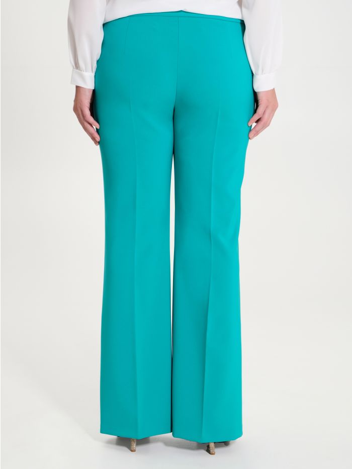 Rinascimento Pantaloni Curvy a Palazzo in Tessuto Tecnico Nuova