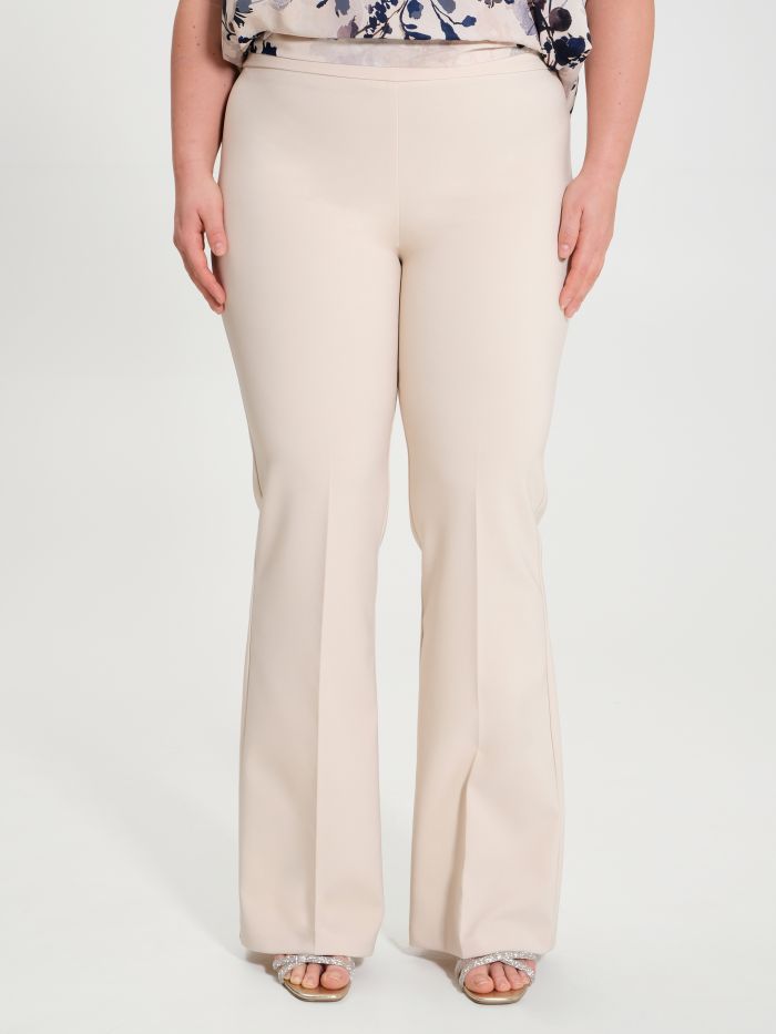Rinascimento Pantaloni Curvy a Palazzo in Tessuto Tecnico Italia