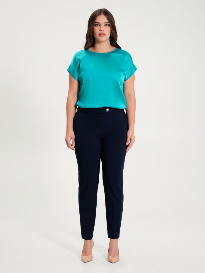 Rinascimento Pantaloni Curvy Blu Navy 2025