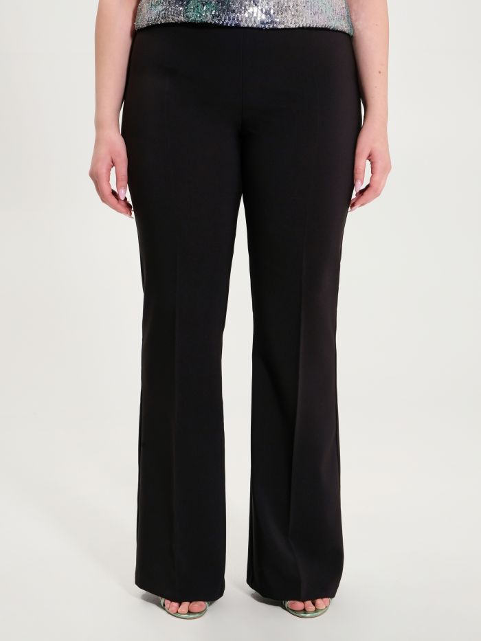 Rinascimento Pantaloni Curvy a Palazzo in Tessuto Tecnico Qualità