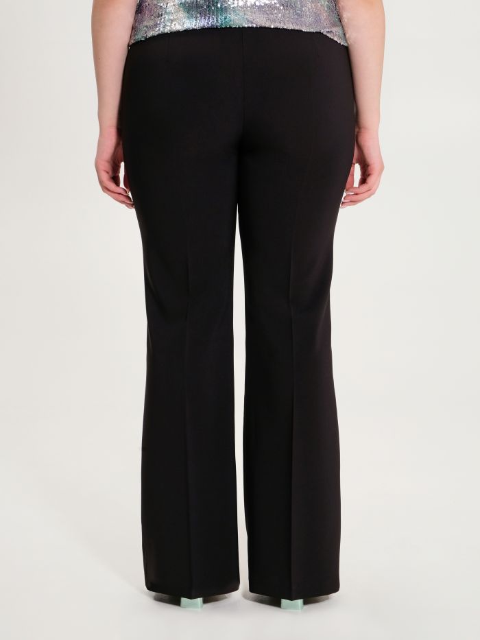 Rinascimento Pantaloni Curvy a Palazzo in Tessuto Tecnico Qualità