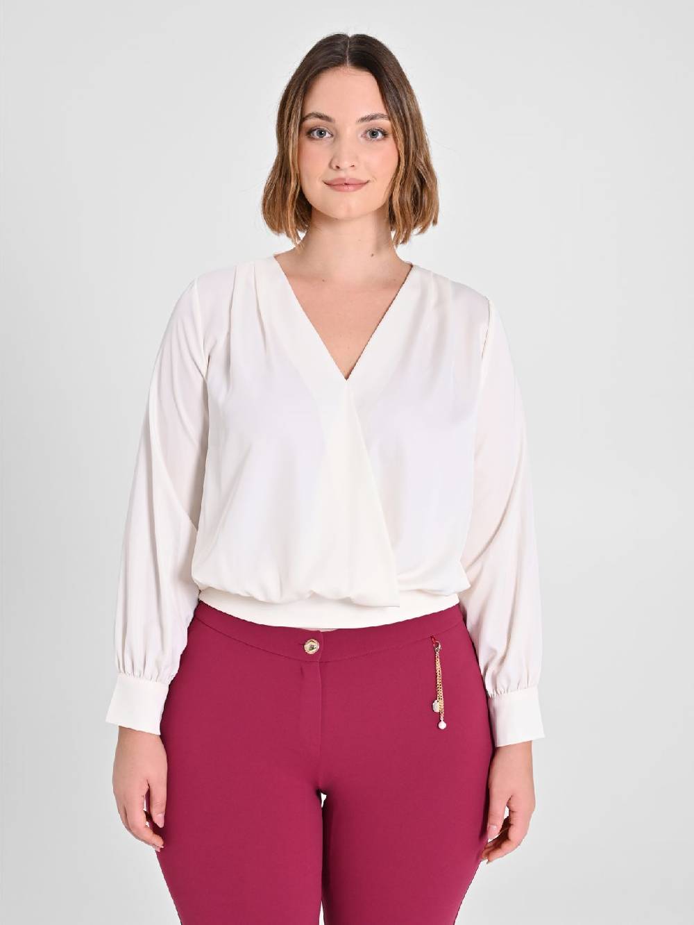 Rinascimento Blusa Curvy color Burro Vendita