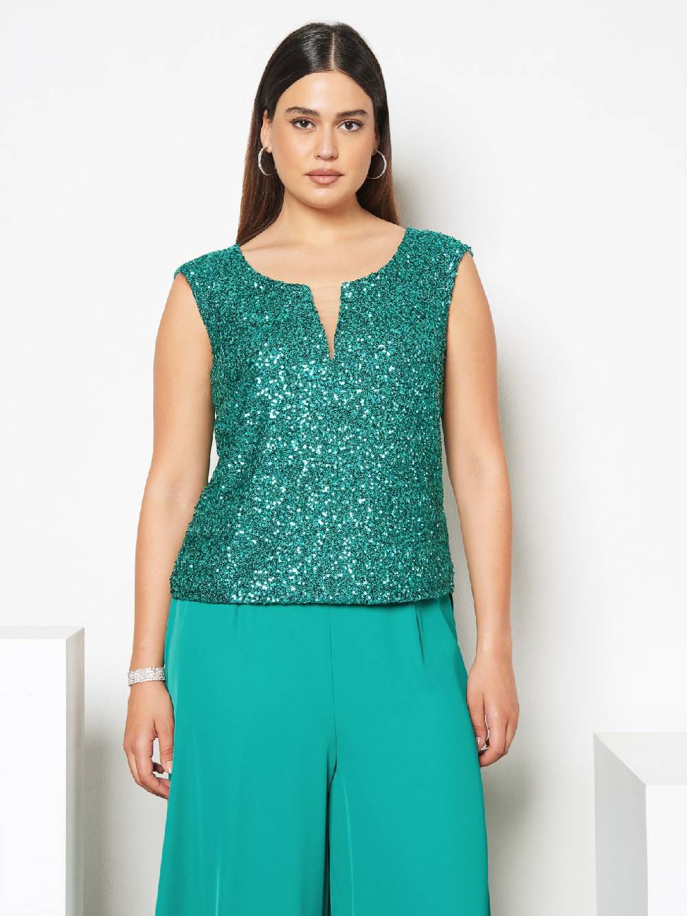 Rinascimento Top Curvy Paillettes Qualità Garantita
